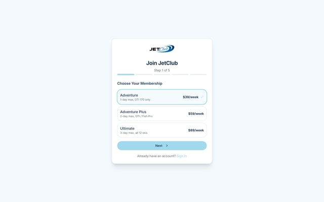 JetClub website
