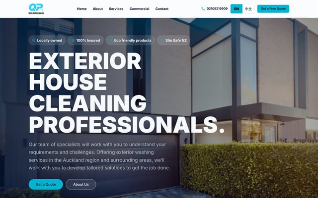 QP Building Wash website